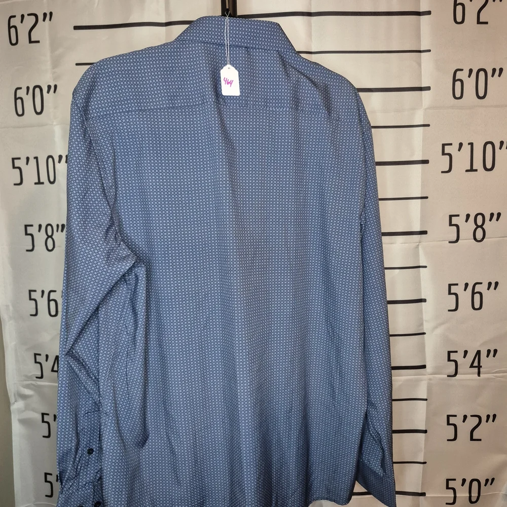 Lucky Brand Men's Blue Geometric Button-Down Shirt 464/1004